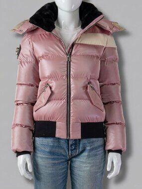 Woodpecker Women’s Pink Faux Fur Woody Puffer Jacket Coat Size-XS